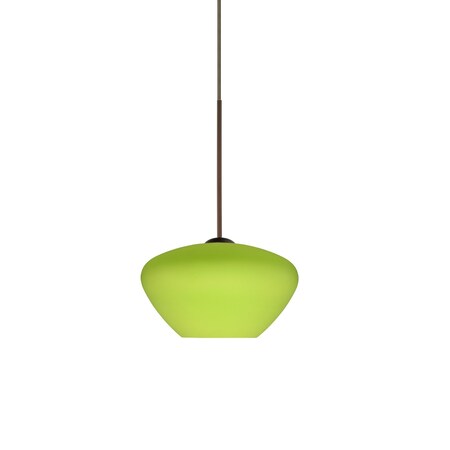Besa Lighting Peri Cord Pendant, Chartreuse, Bronze Finish, 1x5W LED 1XT-541035-LED-BR